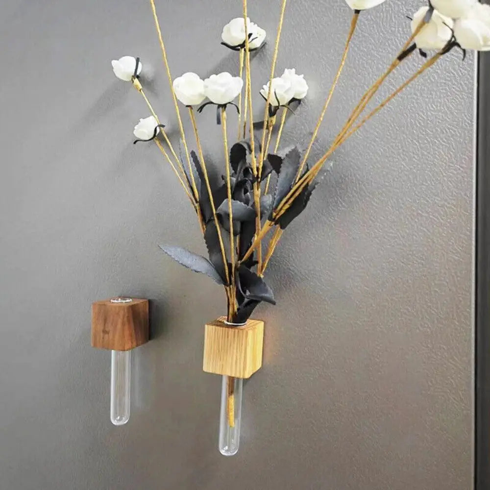 Wooden Test Tube Vase