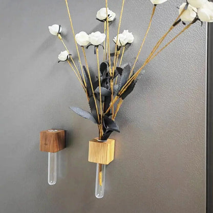 Wooden Test Tube Vase