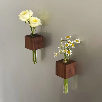 Wooden Test Tube Vase